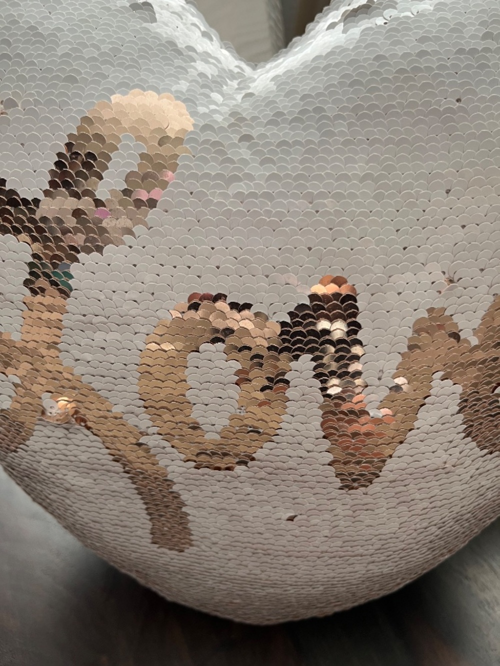Heart Shaped Reversible Sequin Accent Pillow - Picture 4 of 6